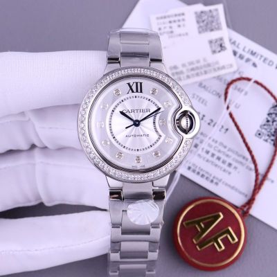 Cartier 33MM In Diameter Stainless Steel NH05 Movement Stainless Steel Bracelet Watch